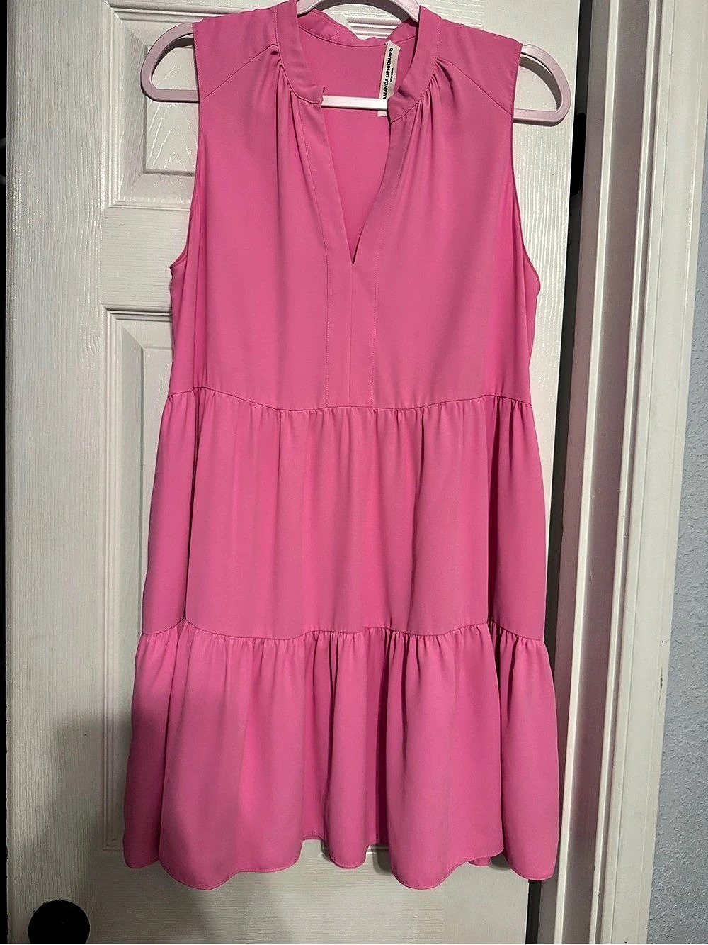 Amanda Uprichard Pink Tiered Mini Dress